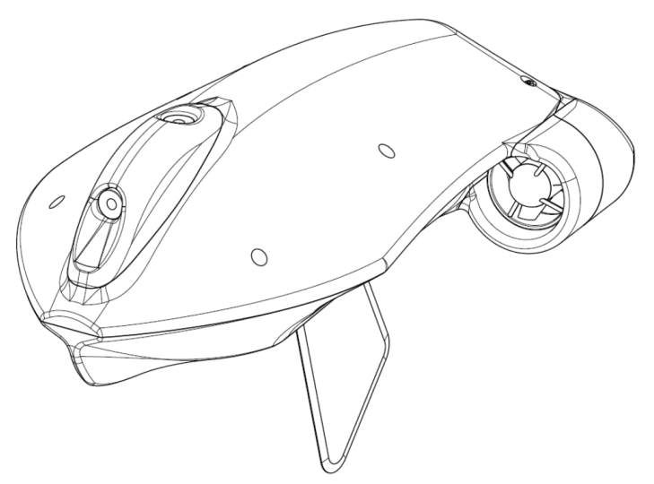 Autonomous marine drone line illustration